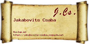 Jakabovits Csaba névjegykártya